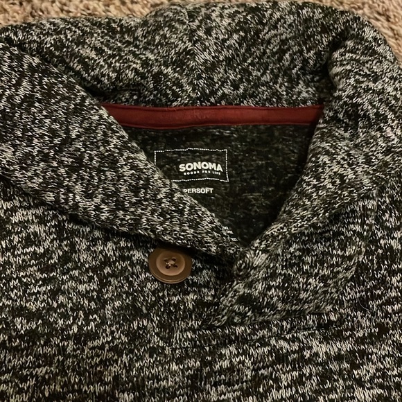 Sonoma Boys Supersoft Pullover Knit Sweater Gray Black Stretch Button Sz 6 - Picture 2 of 3